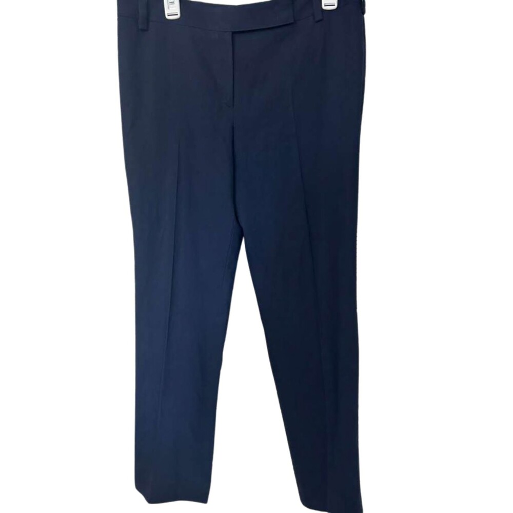 Escada Straight Trousers Pants Women's Size 42 Navy Blue Wool Blend